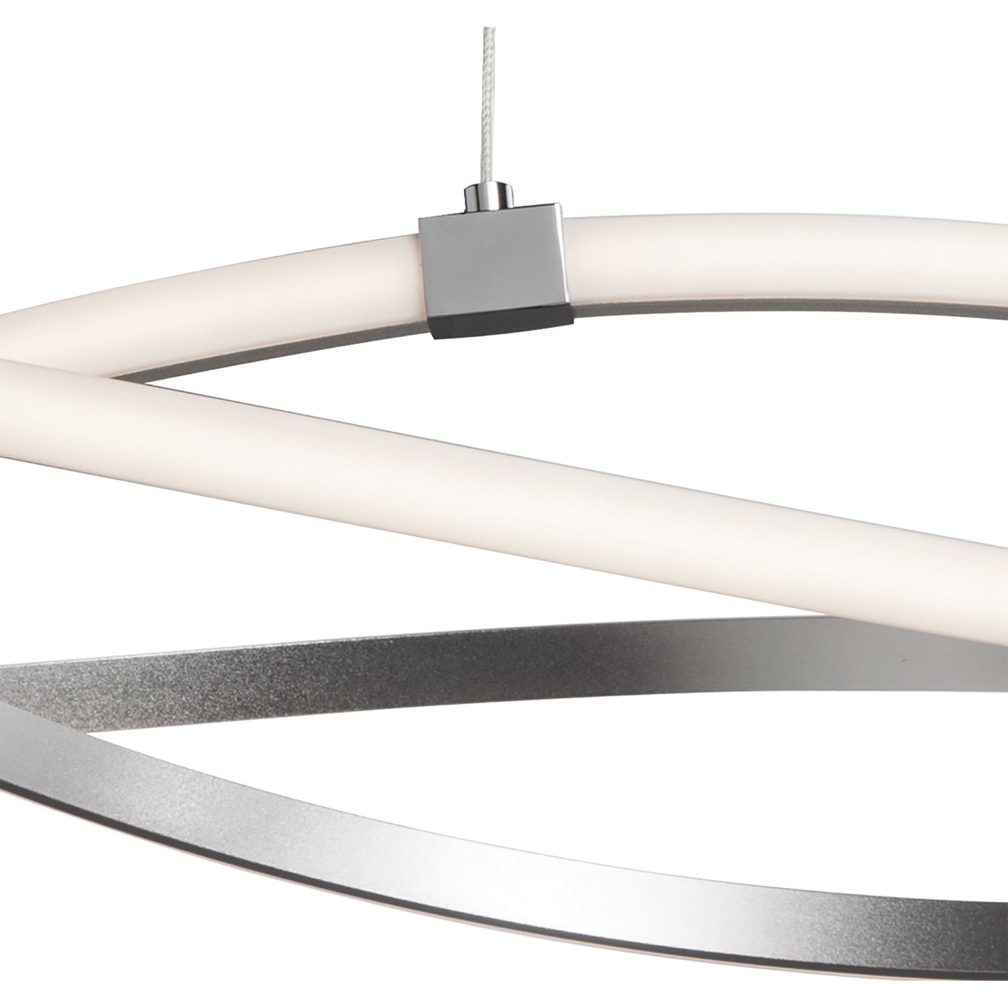 M5725 Infinity Pendant 42W LED Dimmable Silver/Polished Chrome/White Acrylic