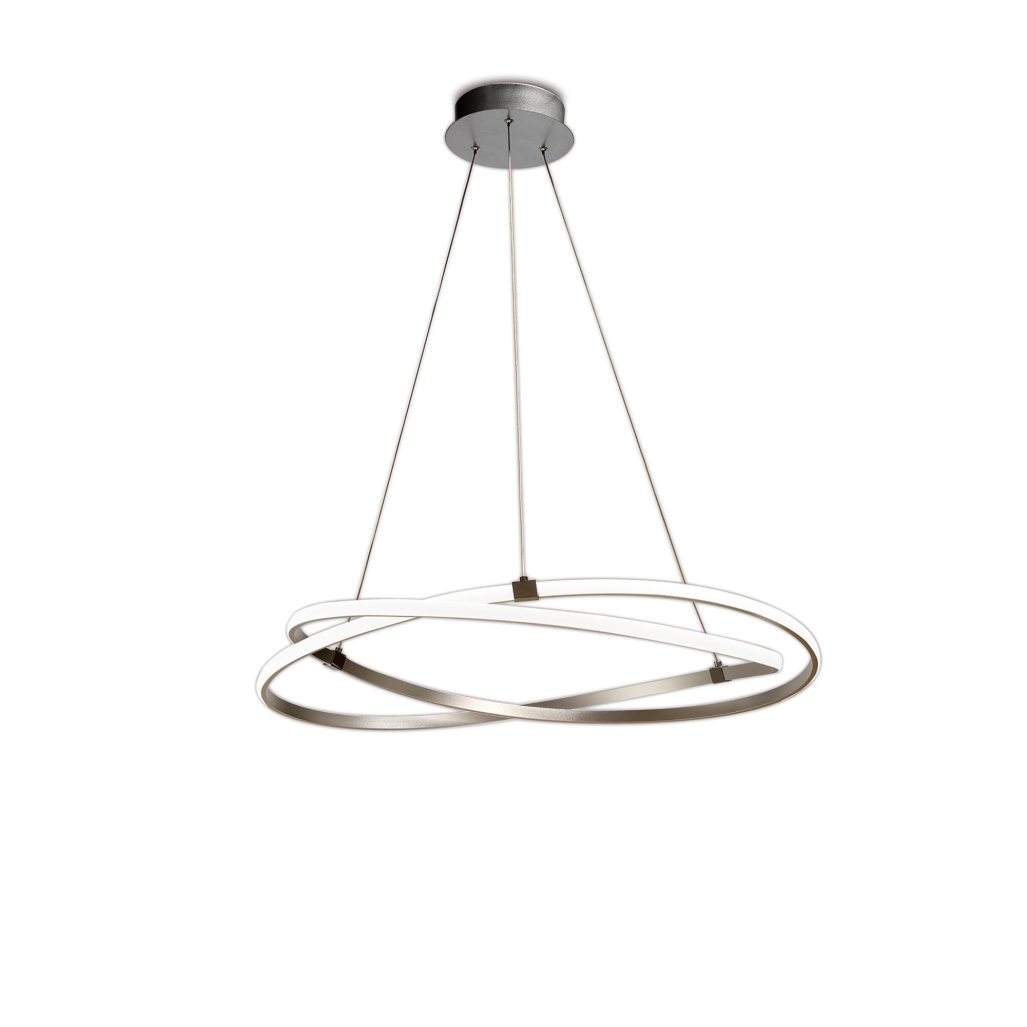 M5726 Infinity Pendant 60W LED Dimmable Silver/Polished Chrome/White Acrylic