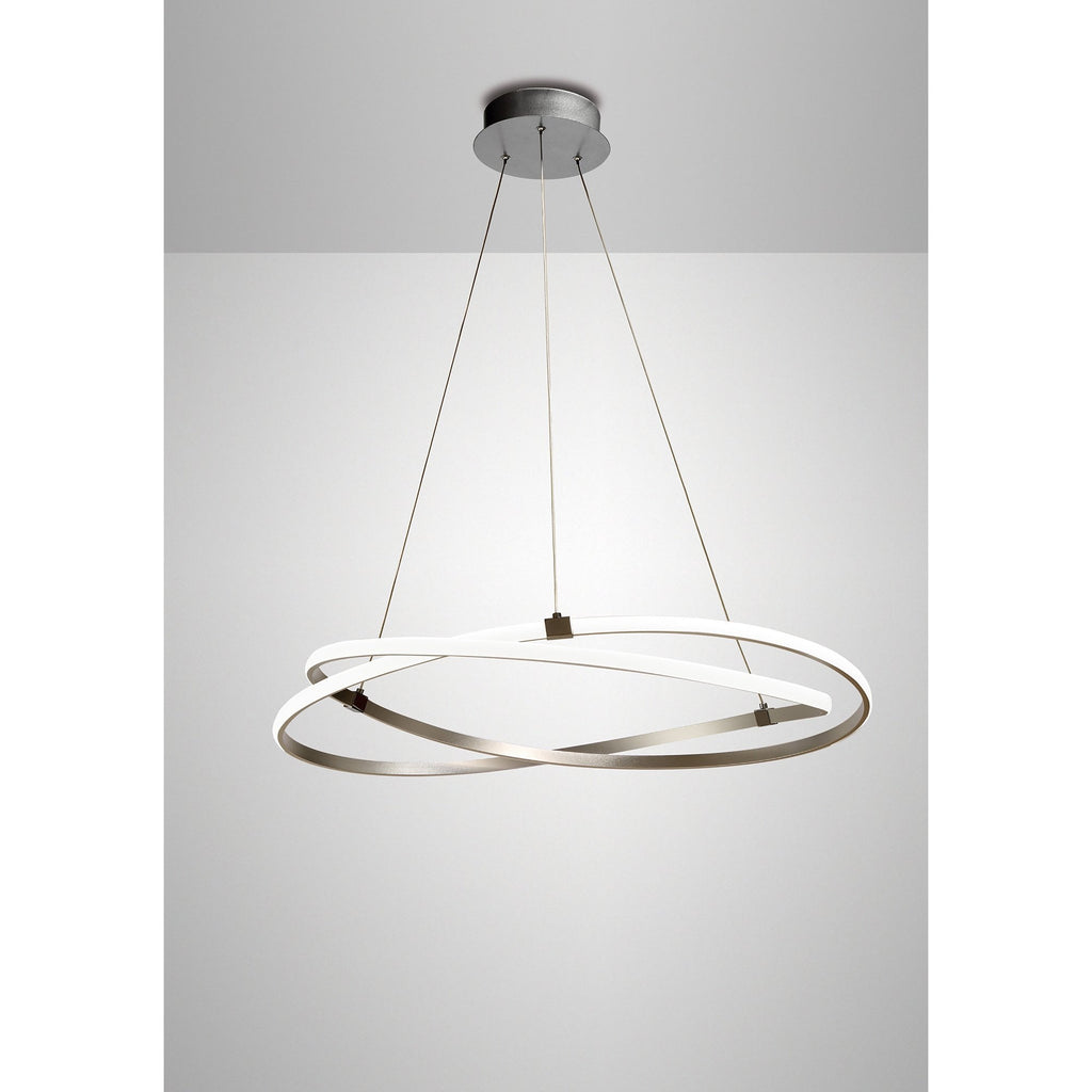 M5726 Infinity Pendant 60W LED Dimmable Silver/Polished Chrome/White Acrylic