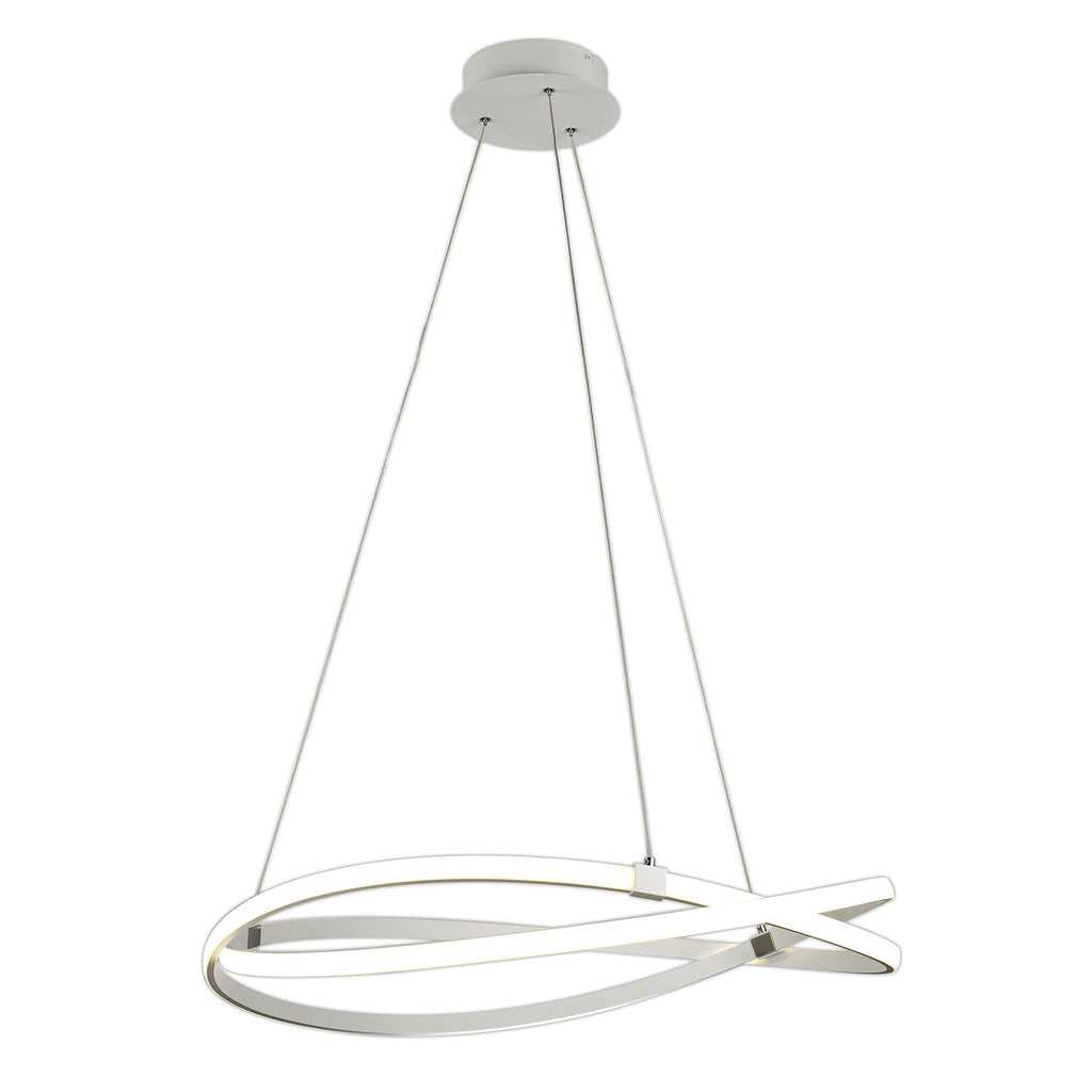 M5726 Infinity Pendant 60W LED Dimmable Silver/Polished Chrome/White Acrylic