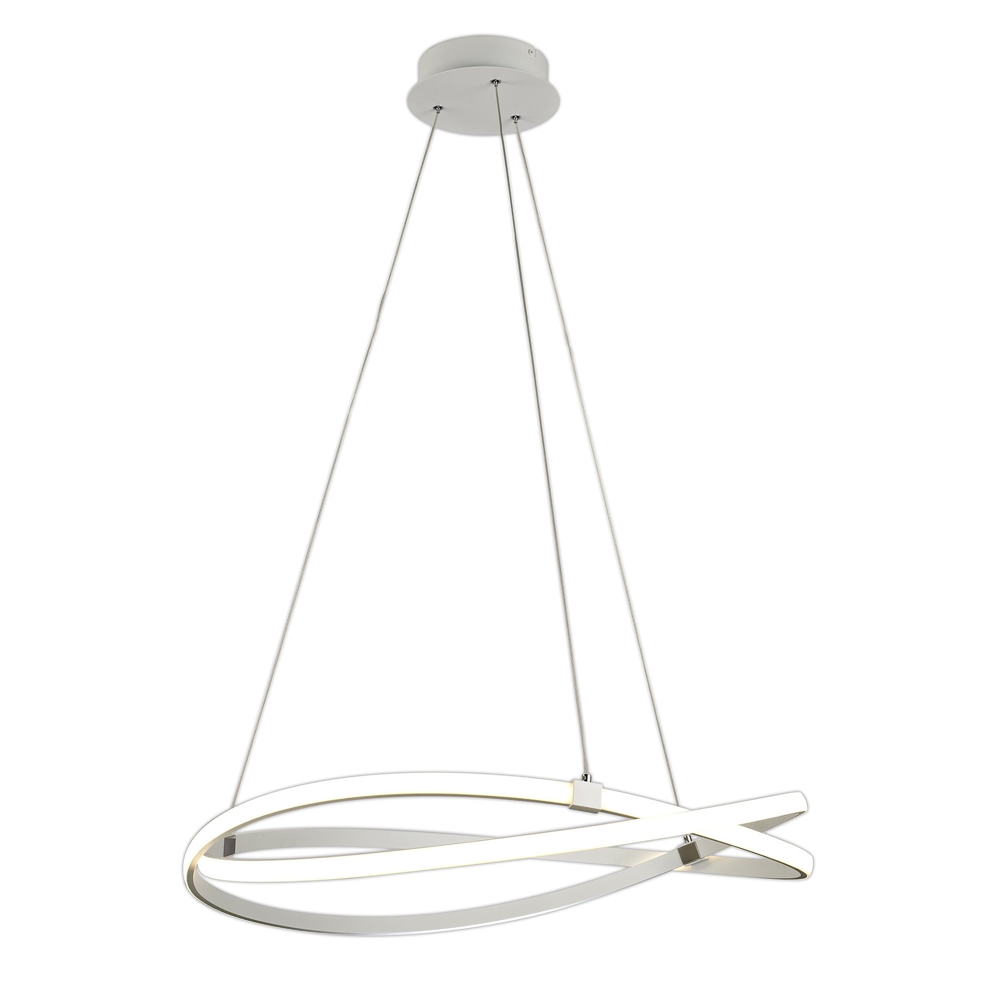 M5726 Infinity Pendant 60W LED Dimmable Silver/Polished Chrome/White Acrylic