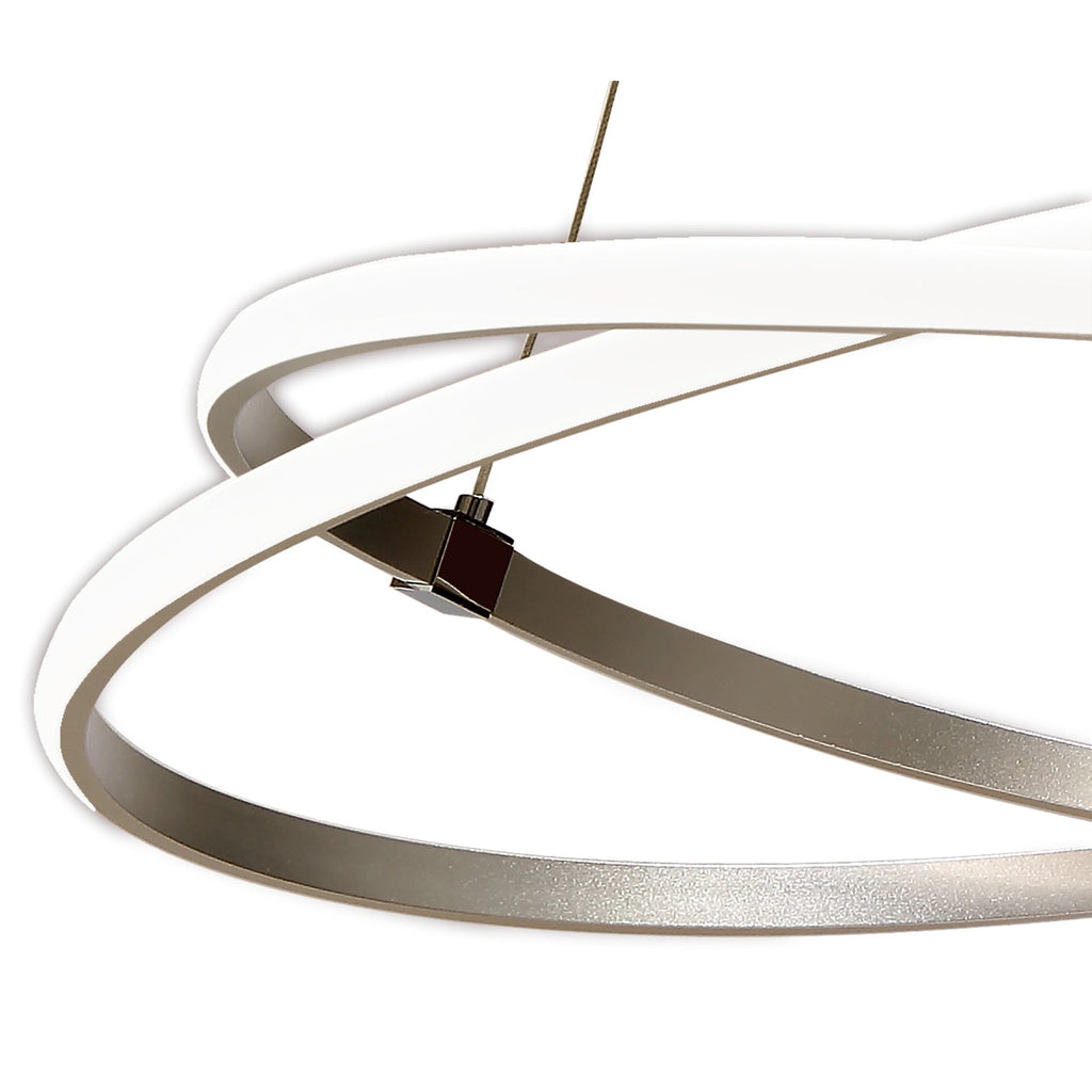 M5726 Infinity Pendant 60W LED Dimmable Silver/Polished Chrome/White Acrylic