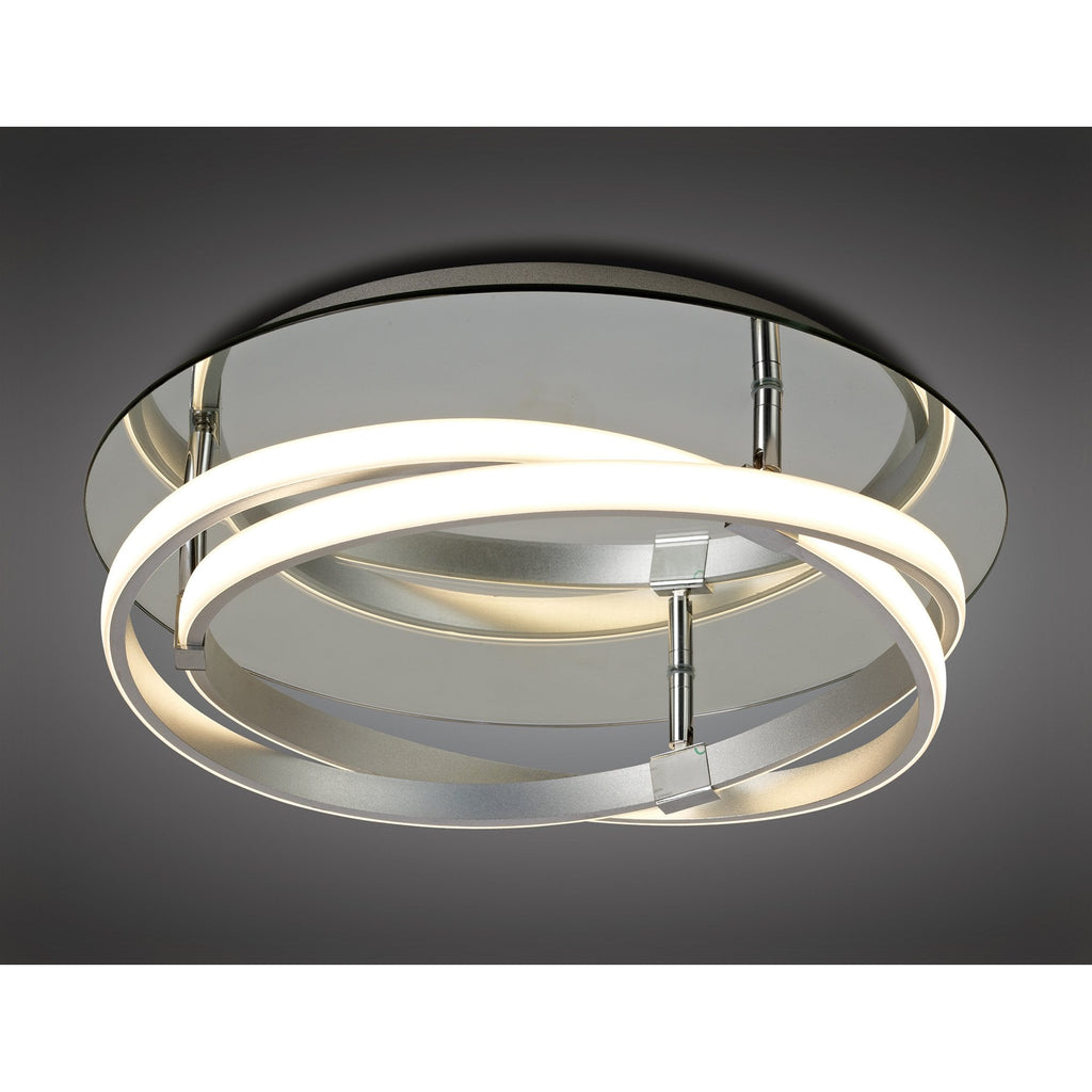 M5727 Infinity Flush 30W LED Dimmable Silver/Polished Chrome/White Acrylic