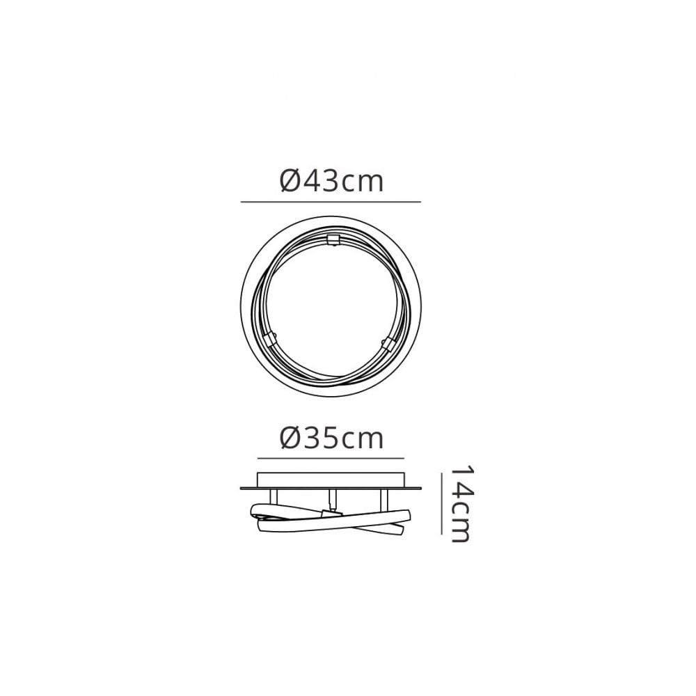 M5812 Infinity Brown Oxide Flush 30W LED Dimmable Brown Oxide/White Acrylic/Clear Mirror
