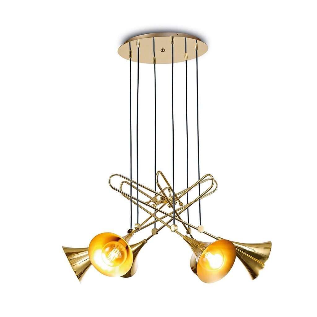 M5895 Jazz Pendant 88cm Round 6 Light Polished Gold