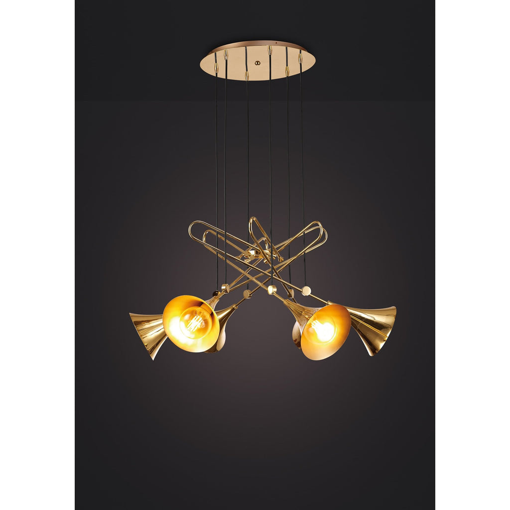 M5895 Jazz Pendant 88cm Round 6 Light Polished Gold