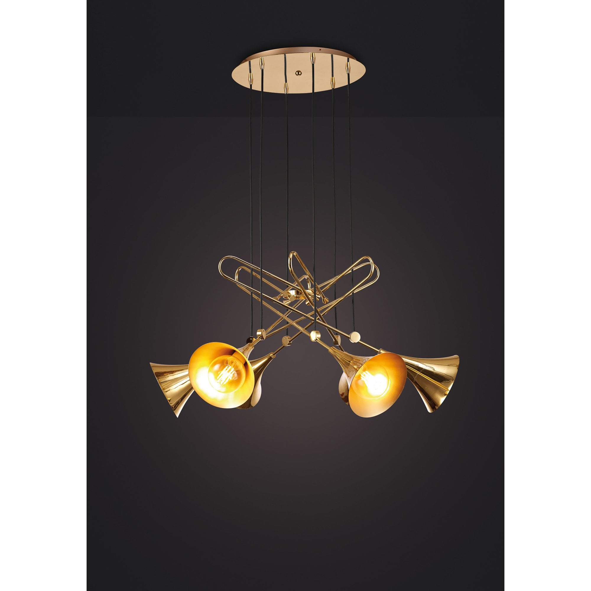 M5895 Jazz Pendant 88cm Round 6 Light Polished Gold