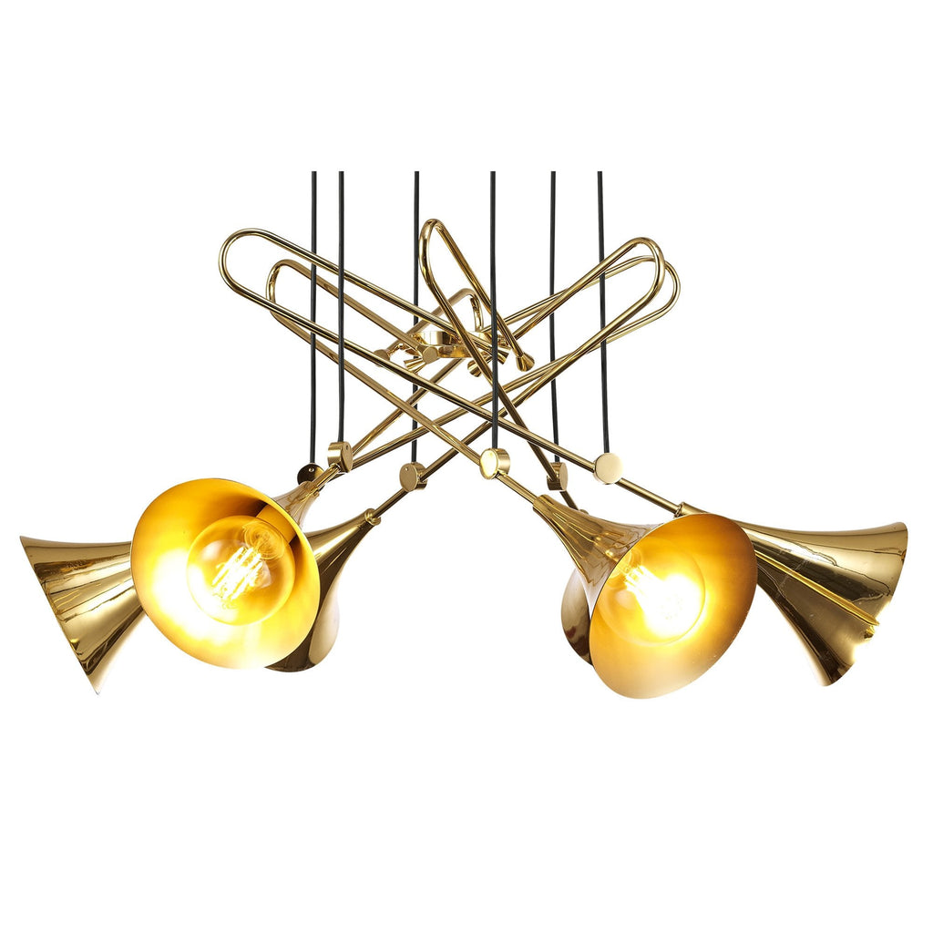 M5895 Jazz Pendant 88cm Round 6 Light Polished Gold
