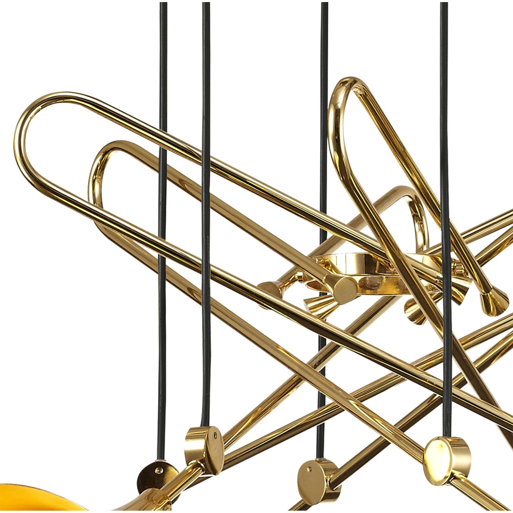 M5895 Jazz Pendant 88cm Round 6 Light Polished Gold