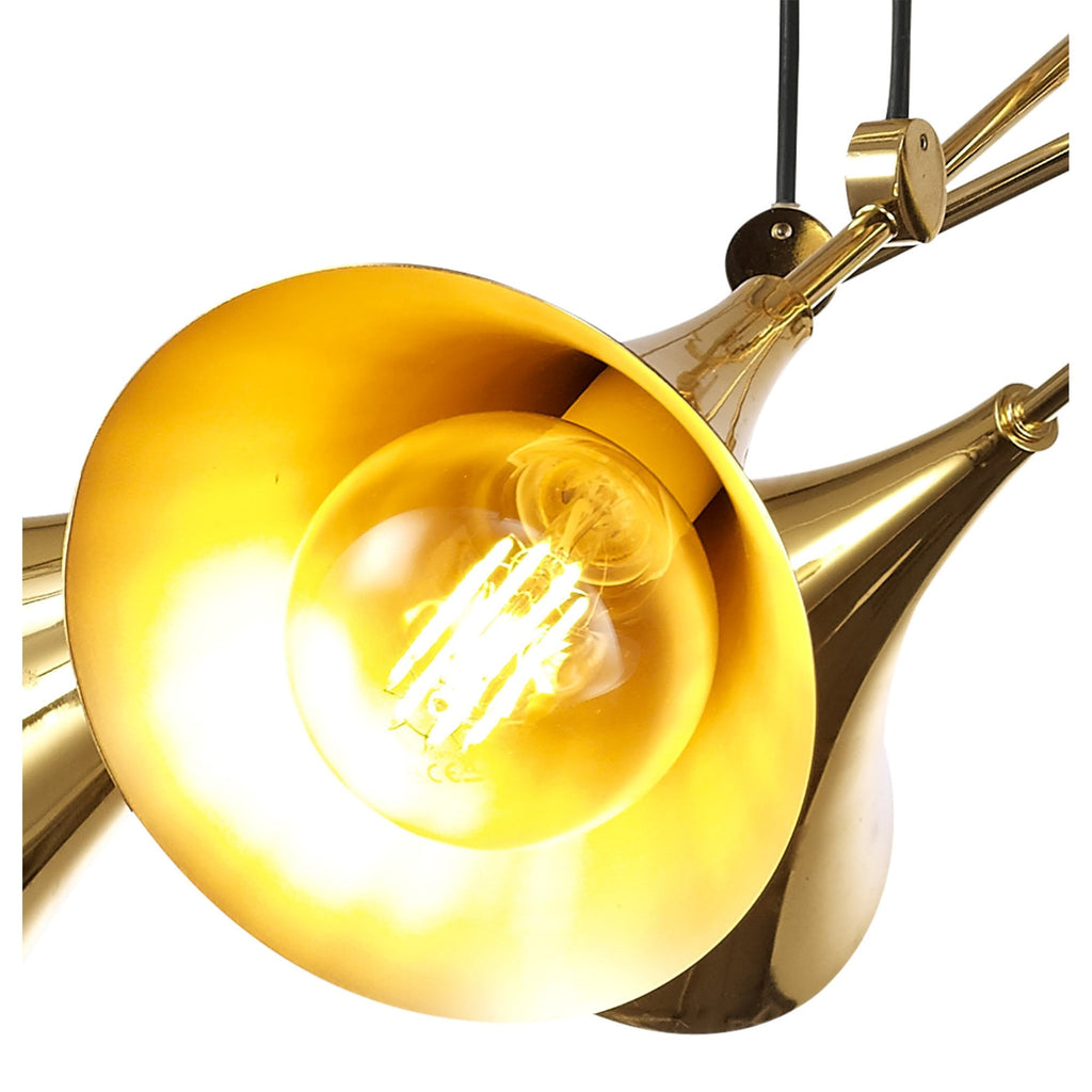 M5895 Jazz Pendant 88cm Round 6 Light Polished Gold