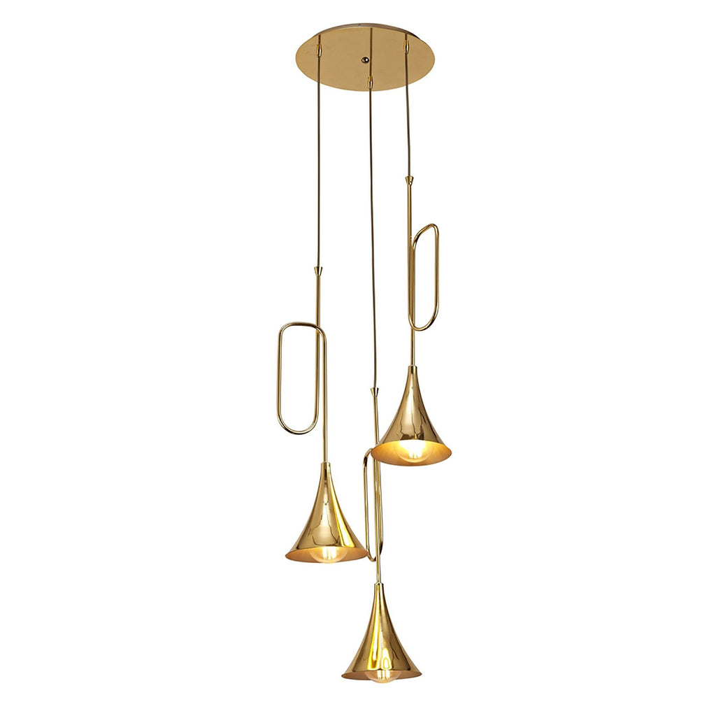 M5896 Jazz Pendant 44cm Round Polished Gold