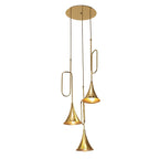 M5896 Jazz Pendant 44cm Round Polished Gold