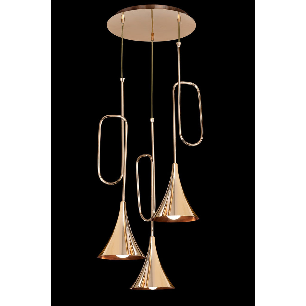 M5896 Jazz Pendant 44cm Round Polished Gold