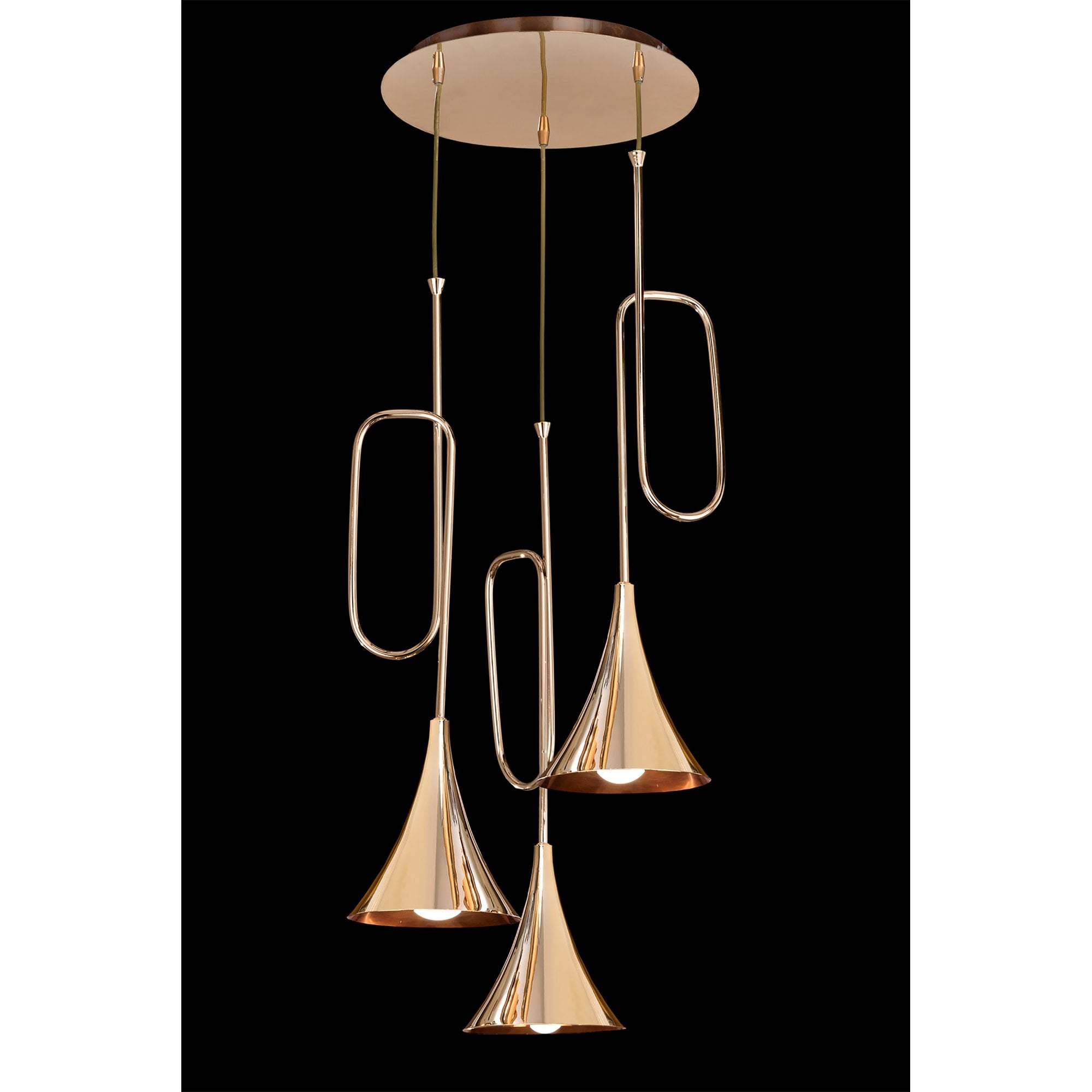 M5896 Jazz Pendant 44cm Round Polished Gold