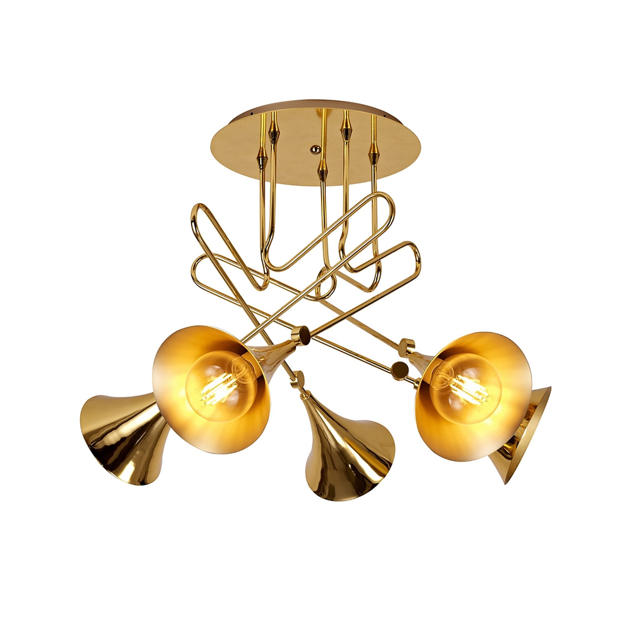 M5897 Jazz Ceiling 76cm Round 5 Light Polished Gold