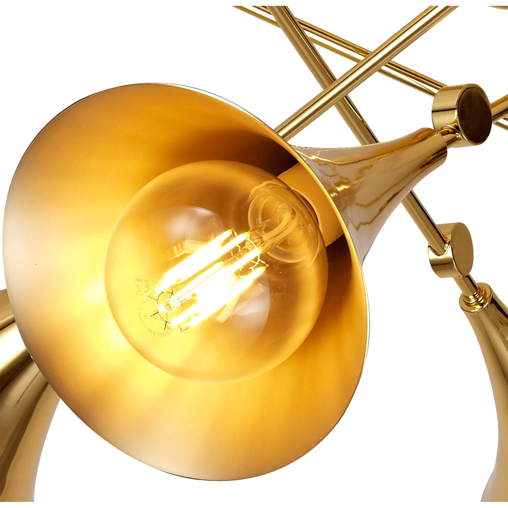 M5897 Jazz Ceiling 76cm Round 5 Light Polished Gold