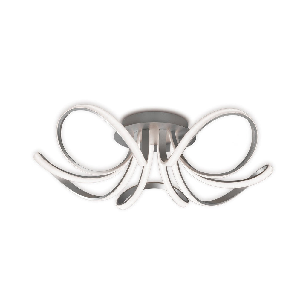 M5916 Knot Ceiling 74cm Round 5 Looped Arms 60W LED Dimmable Silver/Frosted Acrylic/Polished Chrome