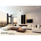 M5916 Knot Ceiling 74cm Round 5 Looped Arms 60W LED Dimmable Silver/Frosted Acrylic/Polished Chrome