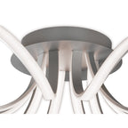 M5916 Knot Ceiling 74cm Round 5 Looped Arms 60W LED Dimmable Silver/Frosted Acrylic/Polished Chrome