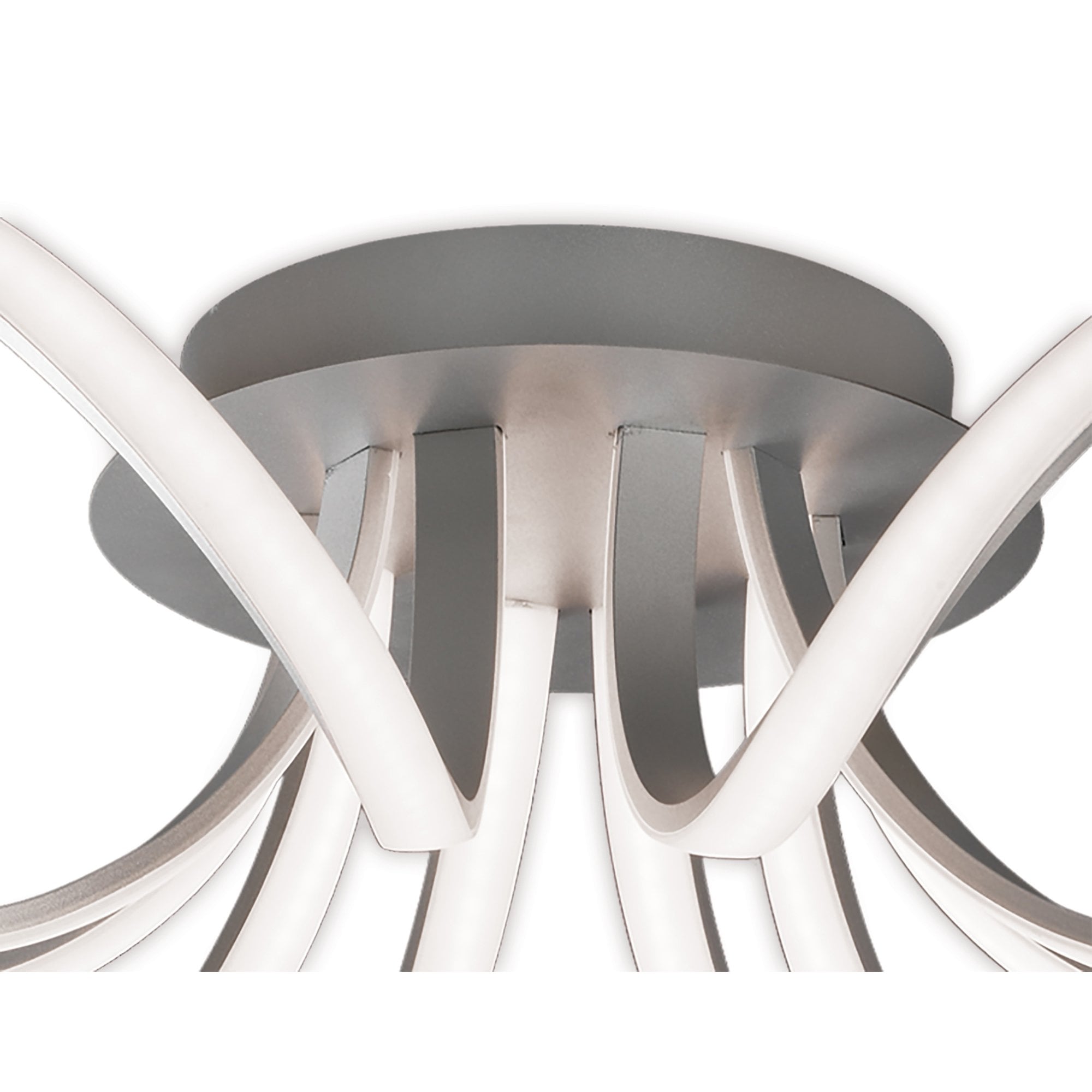M5916 Knot Ceiling 74cm Round 5 Looped Arms 60W LED Dimmable Silver/Frosted Acrylic/Polished Chrome