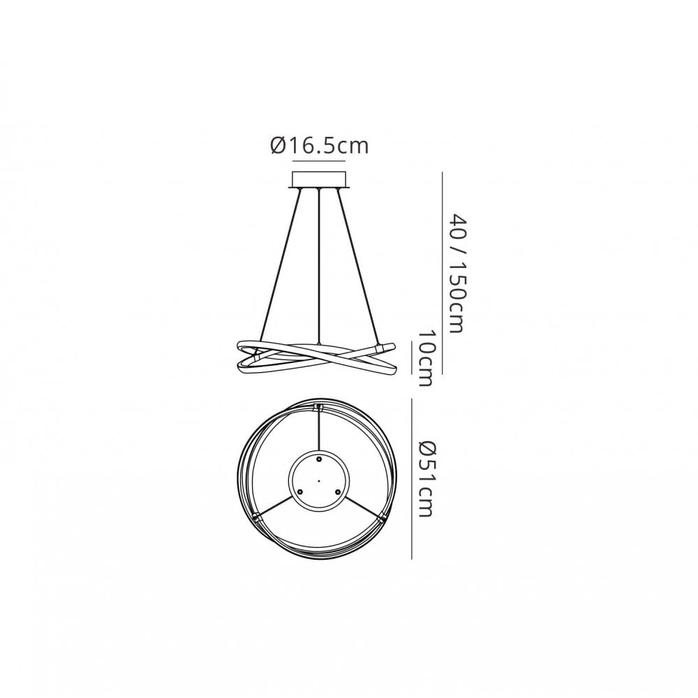 M5990 Infinity Blanco Pendant 42W LED Dimmable White/White Acrylic