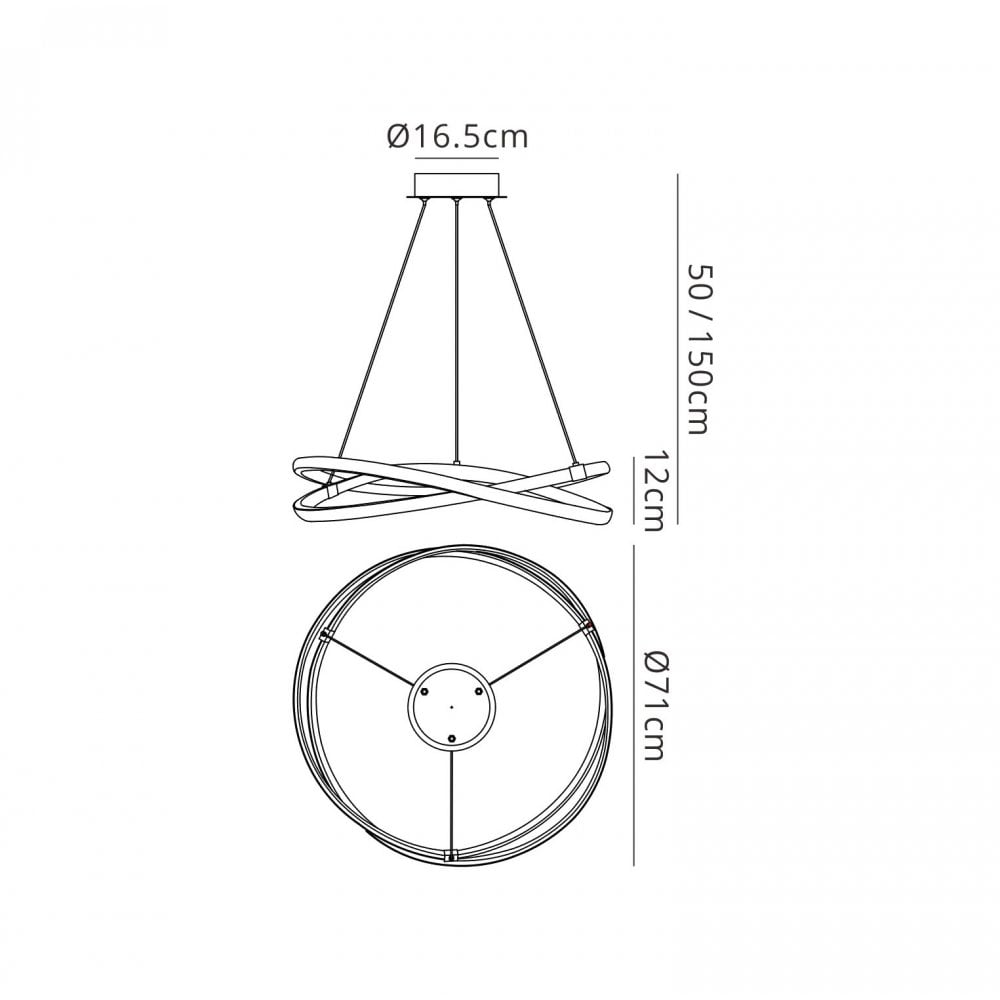 M5991 Infinity Blanco Pendant 60W LED Dimmable White/White Acrylic