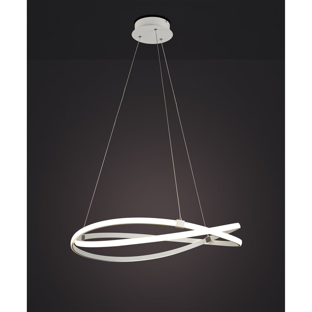 M5991 Infinity Blanco Pendant 60W LED Dimmable White/White Acrylic