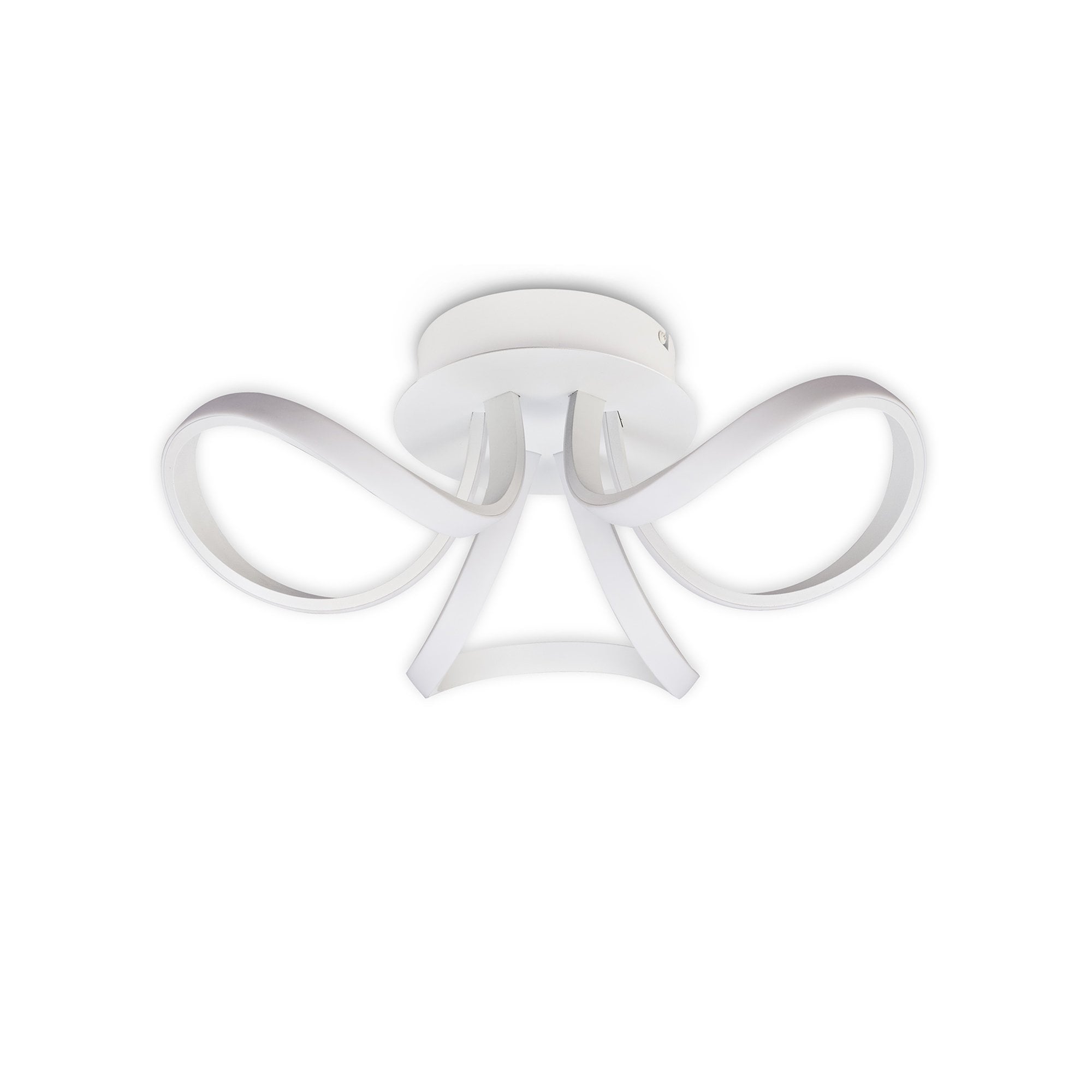 M6035 Knot Blanco Ceiling 48cm Round 3 Looped Arms 36W LED White/Frosted Acrylic