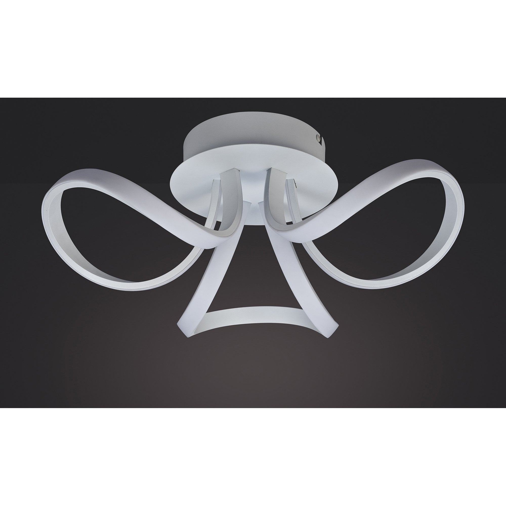 M6035 Knot Blanco Ceiling 48cm Round 3 Looped Arms 36W LED White/Frosted Acrylic