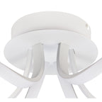M6035 Knot Blanco Ceiling 48cm Round 3 Looped Arms 36W LED White/Frosted Acrylic