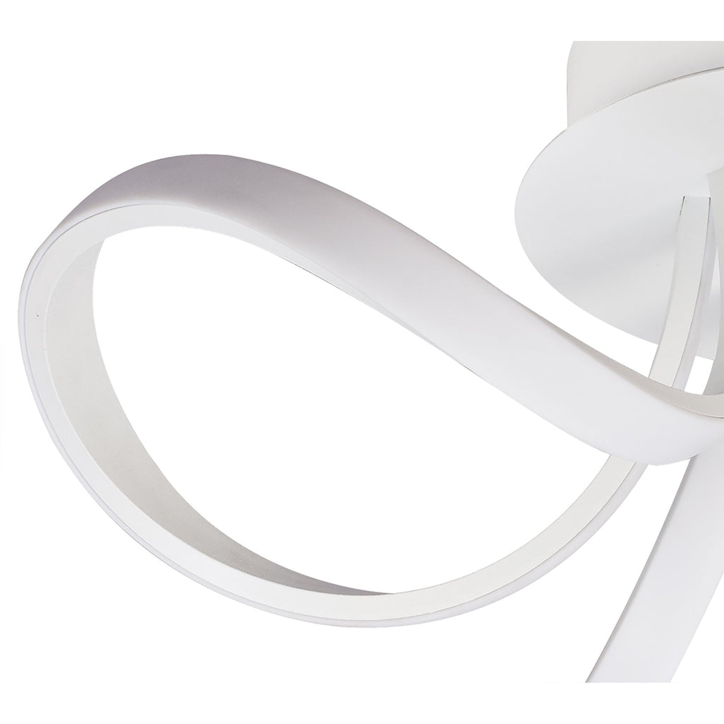 M6035 Knot Blanco Ceiling 48cm Round 3 Looped Arms 36W LED White/Frosted Acrylic