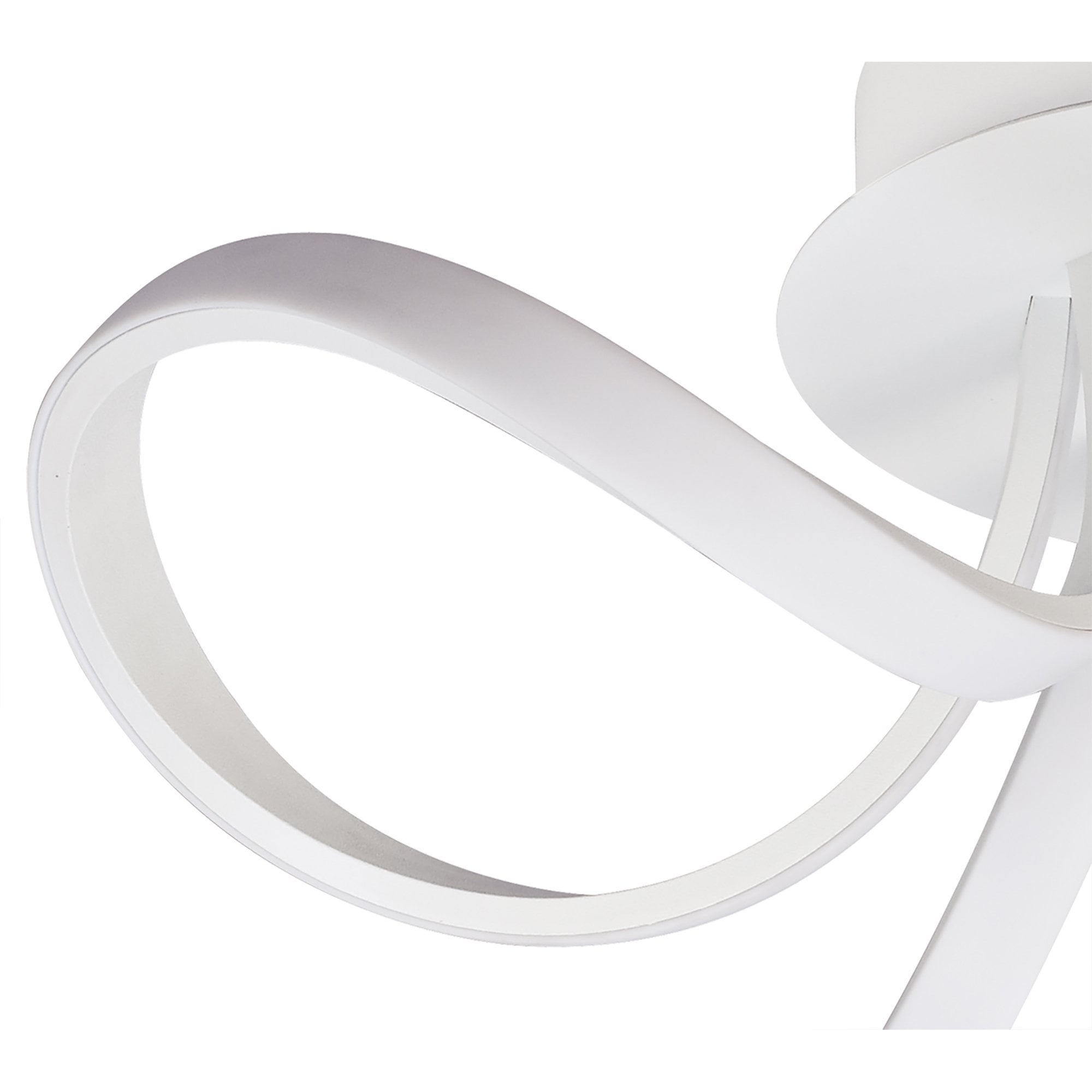 M6035 Knot Blanco Ceiling 48cm Round 3 Looped Arms 36W LED White/Frosted Acrylic