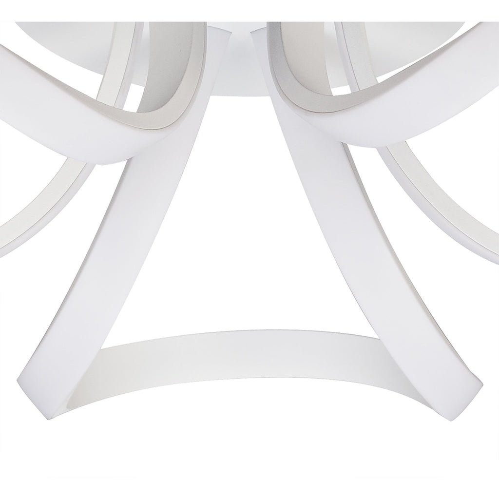 M6035 Knot Blanco Ceiling 48cm Round 3 Looped Arms 36W LED White/Frosted Acrylic