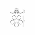 M6037 Knot Blanco Ceiling 74cm Round 5 Looped Arms 60W LED Dimmable White/Frosted Acrylic