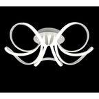 M6037 Knot Blanco Ceiling 74cm Round 5 Looped Arms 60W LED Dimmable White/Frosted Acrylic