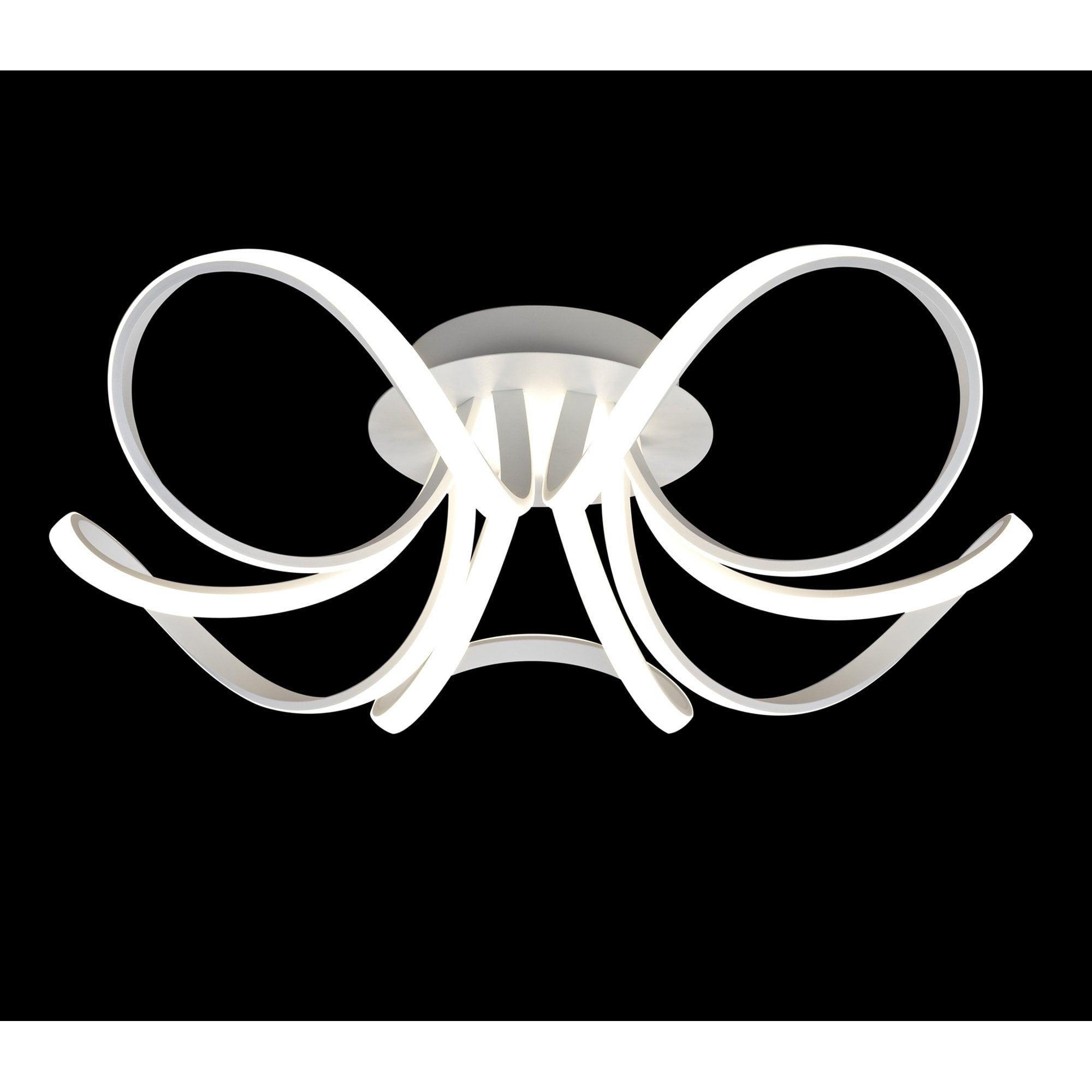 M6037 Knot Blanco Ceiling 74cm Round 5 Looped Arms 60W LED Dimmable White/Frosted Acrylic