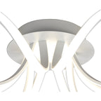M6037 Knot Blanco Ceiling 74cm Round 5 Looped Arms 60W LED Dimmable White/Frosted Acrylic