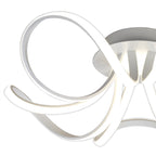 M6037 Knot Blanco Ceiling 74cm Round 5 Looped Arms 60W LED Dimmable White/Frosted Acrylic