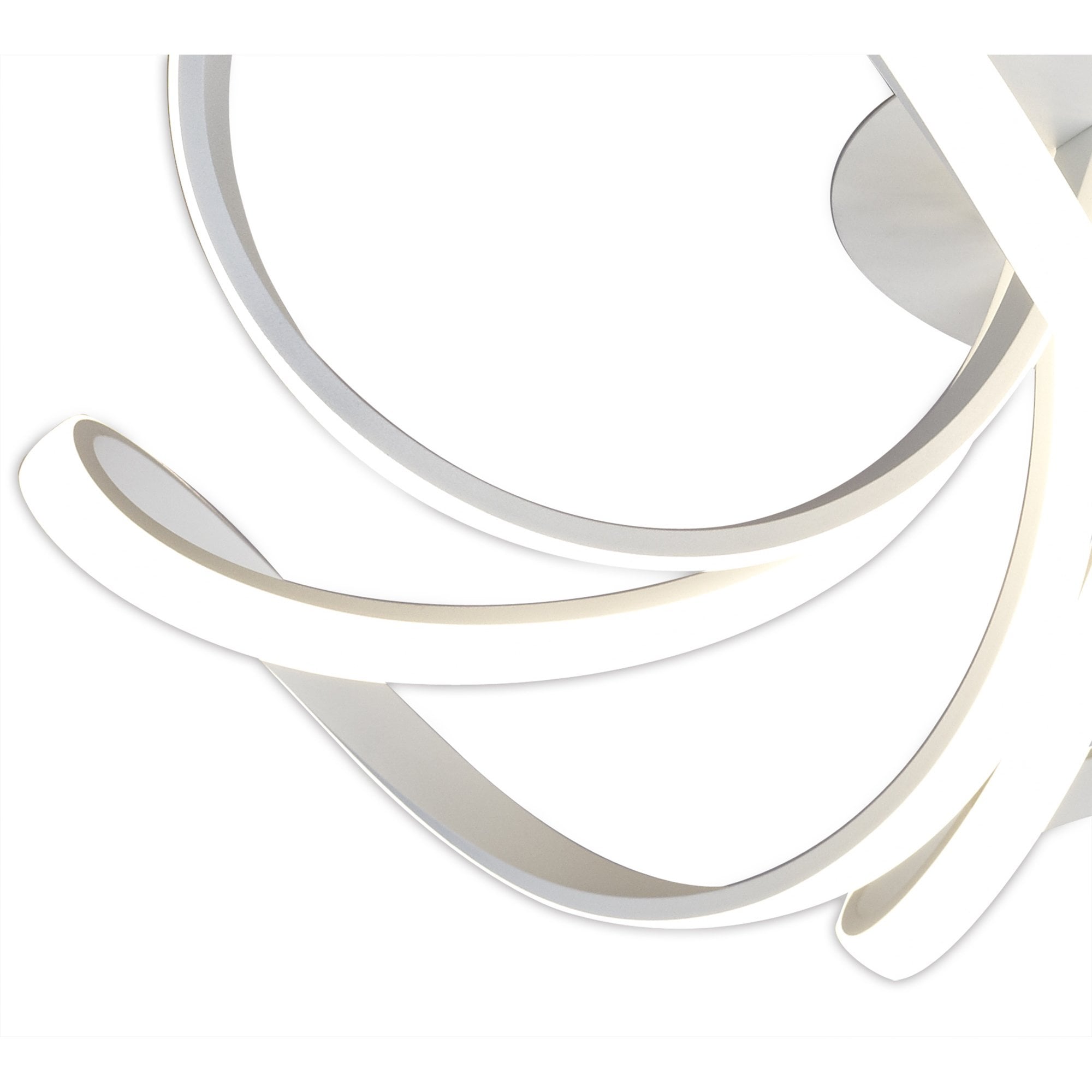 M6037 Knot Blanco Ceiling 74cm Round 5 Looped Arms 60W LED Dimmable White/Frosted Acrylic