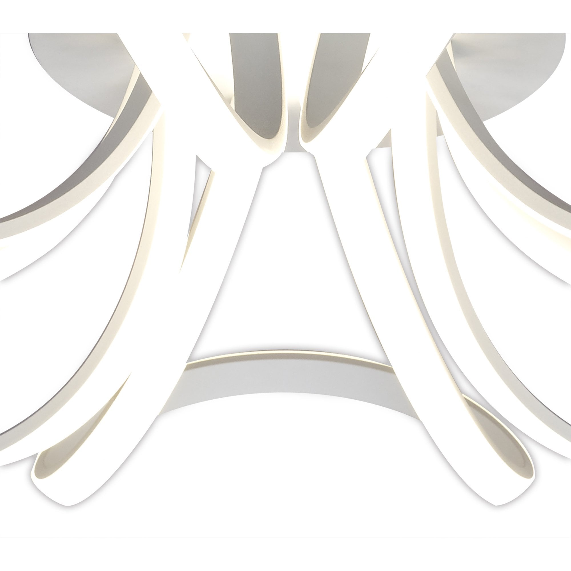 M6037 Knot Blanco Ceiling 74cm Round 5 Looped Arms 60W LED Dimmable White/Frosted Acrylic