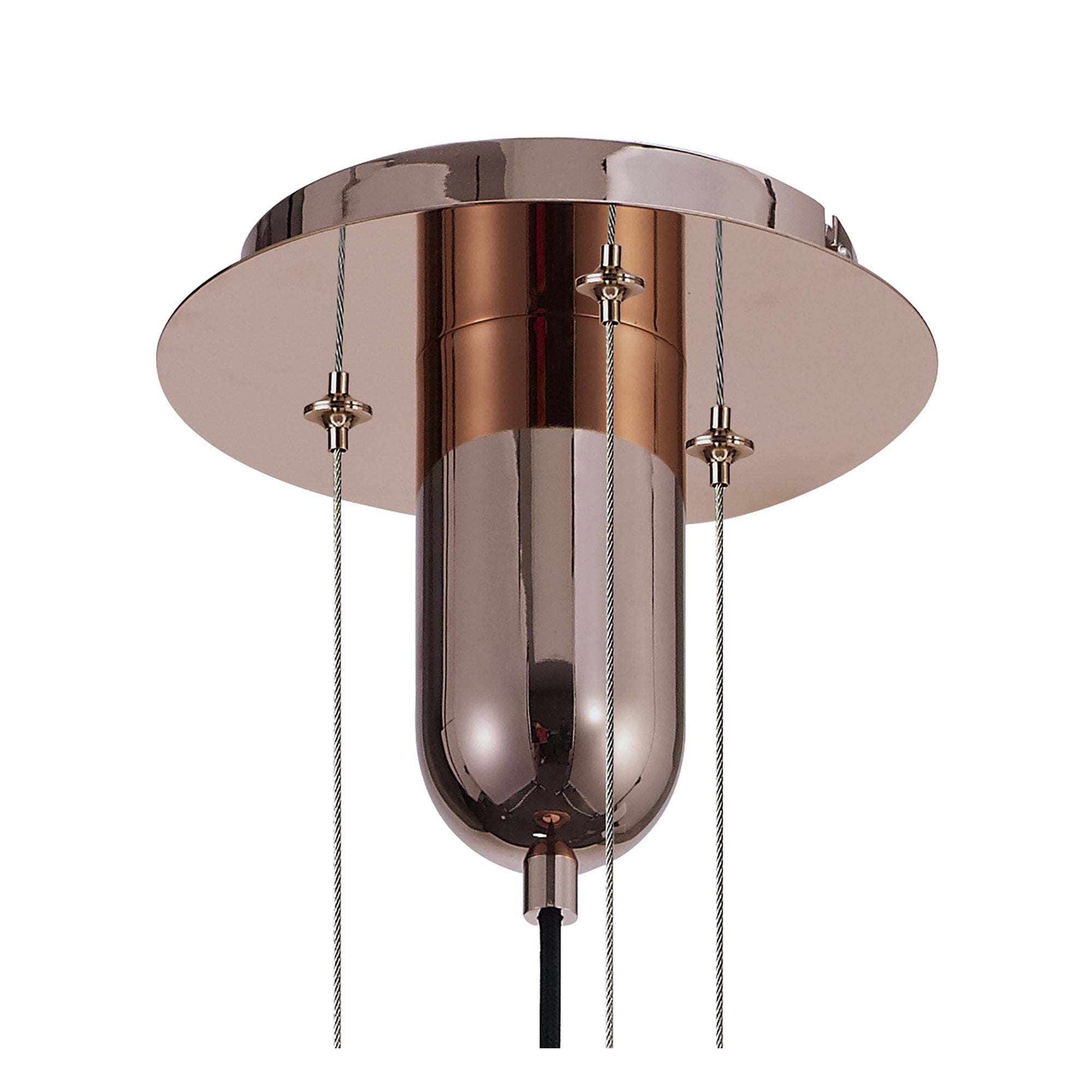 M6190 Jarras Pendant 40cm Round 1 Light Copper / Rose Gold Glass (S)