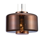 M6190 Jarras Pendant 40cm Round 1 Light Copper / Rose Gold Glass (S)