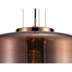 M6190 Jarras Pendant 40cm Round 1 Light Copper / Rose Gold Glass (S)