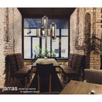 M6191 Jarras Pendant 40cm Round 1 Light Chrome / Ash Grey Glass