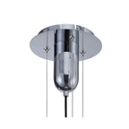 M6191 Jarras Pendant 40cm Round 1 Light Chrome / Ash Grey Glass