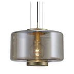 M6192 Jarras Pendant 40cm Round 1 Light Matt Gold / Cognac Glass
