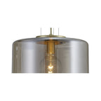 M6192 Jarras Pendant 40cm Round 1 Light Matt Gold / Cognac Glass