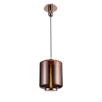 M6193 Jarras Pendant 30cm Round 1 Light Copper / Rose Gold Glass (S)
