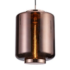M6193 Jarras Pendant 30cm Round 1 Light Copper / Rose Gold Glass