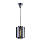 M6194 Jarras Pendant 30cm Round 1 Light Chrome / Ash Grey Glass